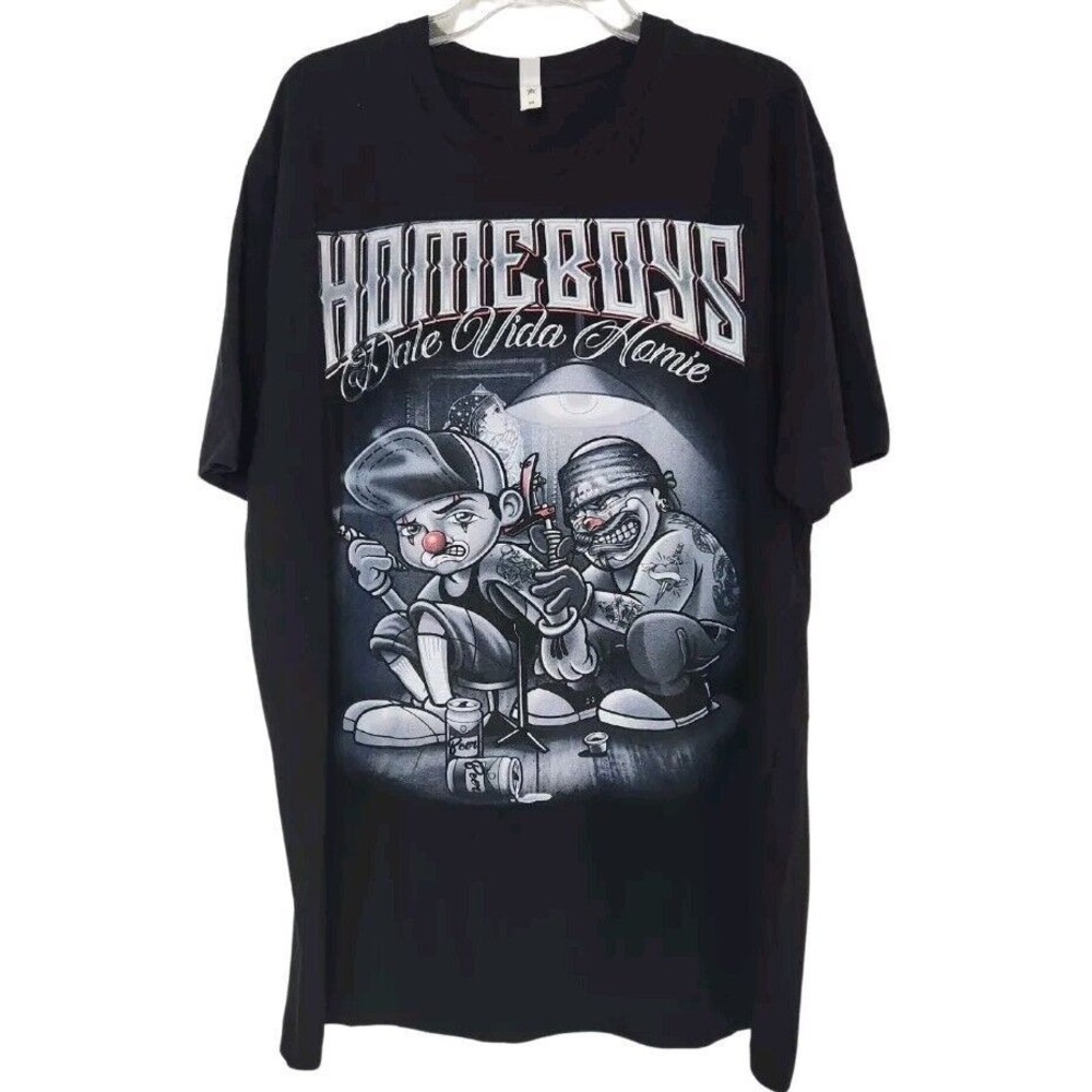 HOME BOYS Dale Vida Homie Tattoo Cartoon Mens Graphic T-Shirt Size XXL 2XL